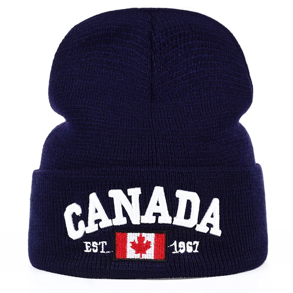 Winter Knitted hats for men Women Canada Letter embroidery Cotton Caps Autumn hat Casual Boy cap Men Hats