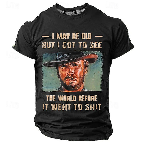 Clint Eastwood T Shirts I May Be Old but I Got to See Retro Vintage Casual